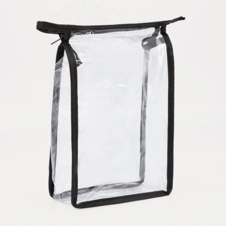 Cosmetic bag with lightning, black/transparent color-1