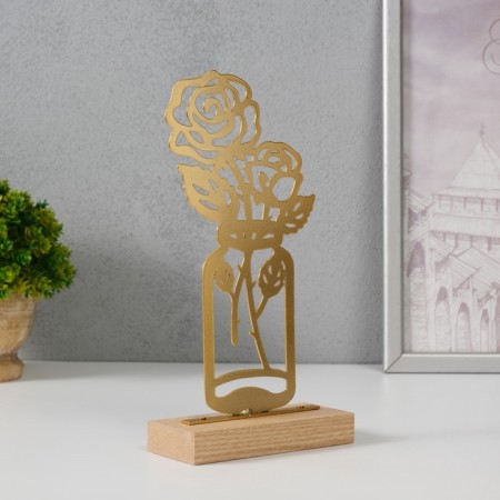 Souvenir Metal "Roses in the Bank" gold 5x11.5x22 cm-2