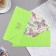 Money envelope "Universal" velvet, butterfly, green background, 19x9.3 cm