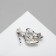 Brooch "Steam Speed", white color in silver