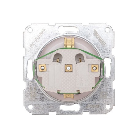 The mechanism of the socket Kranz 1st with grounding, protective curtains s/a 16a white KR-78-0212-3