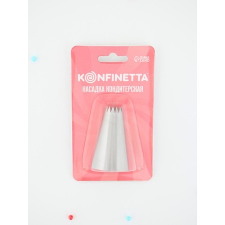 Konfinett confectionery nozzle "French star", d = 3 cm, output d = 1.2 cm, stainless steel-4