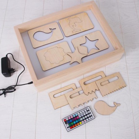A tablet for drawing sand with color backlight, 30 × 40 cm + comb and stencil-2