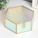 Casket Glass with a metal frame "hexagonant with a sheet. Drops" 17x14.8x6.5 cm