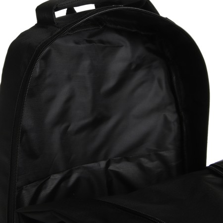 Young backpack from textiles with a zipper, 4 pockets, black/green color-5