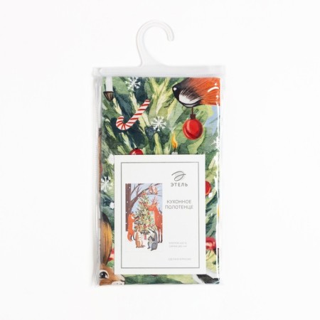 New Year's towel "Ethel" New Year Forest 40x73cm, 100% HL, sarzha 190 gr/m2-4