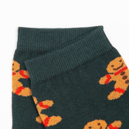 Women's socks "cookies" is dark green color, size 23-25-2