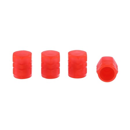 Torso valve cap, luminous, set 4 pcs, red