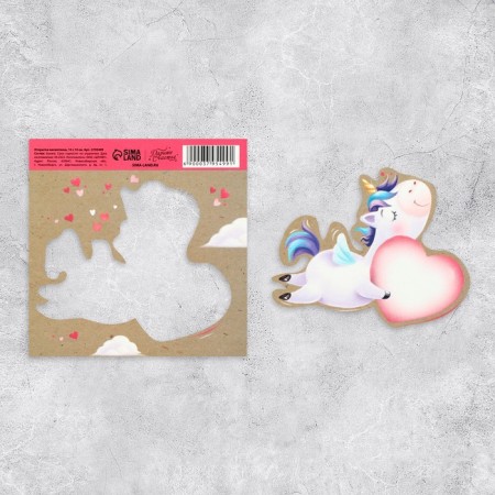 Valentine with a screw -layer "You miracle" unicorn 10 × 10 cm-4