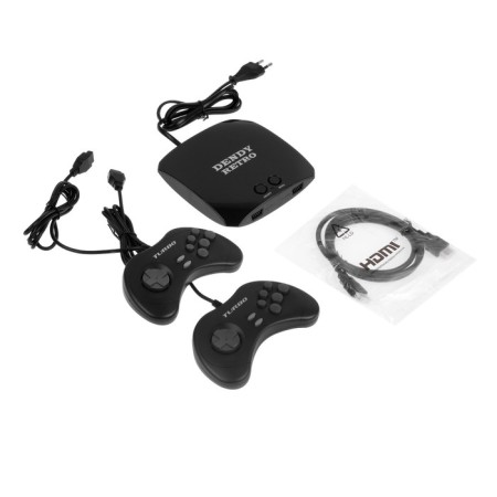 Dendy Retro, 8-bit/16-bit, 1000 games, 2 gamepads, black