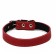 Leather collar on synthetic winterizer, 56 x 2.5 cm, Osh 35-45 cm, red