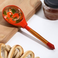 A spoon of a wooden 