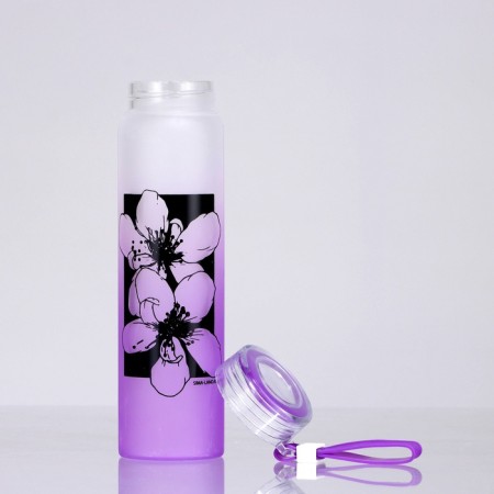 Water bottle "Flowers", 500 ml, glass-2
