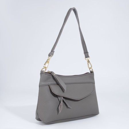 Bag Cross-Bodi with a zipper, gray color-4