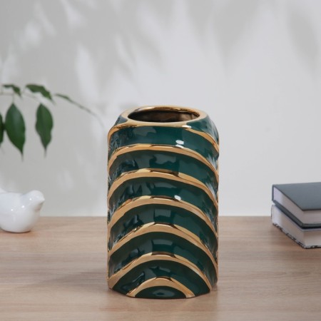 VAZ Coramics Table "Benz" stripes, D-8.5cm, 19.5x12 cm, green-1