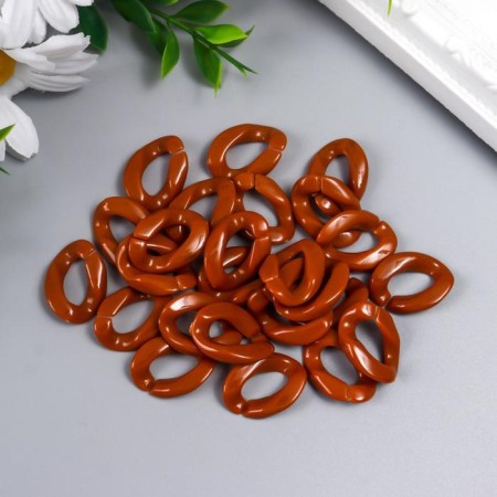 Decor for creativity plastic "Ring for the chain" boiled condensed milk set 25 pcs 2.3x1.65 cm-2