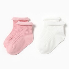 Set of socks of crumb I am Basic Line, 2 pairs, 12-24 months, white/pink