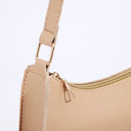 Bag Women's Baget with a zipper, beige color-4