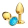 Anal traffic jam-hoods, gold, blue crystal, d = 27 mm