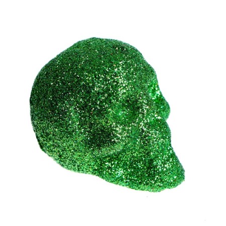 Figure for crafts and decor "Skull", set 6 pcs., Size 1 pcs: 4 × 4.5 × 4.5 cm, green color-1