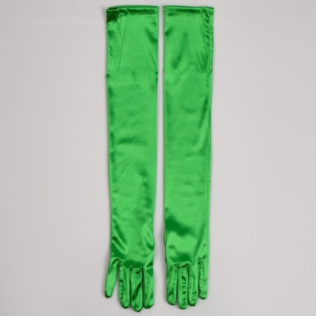 Carnival accessory- gloves 55cm, green color-3