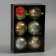 Set of balls plastic D-7.5 cm, 6 pcs "openwork" gold