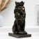 The piggy bank "Leo with the crown" black with gilding, 23cm
