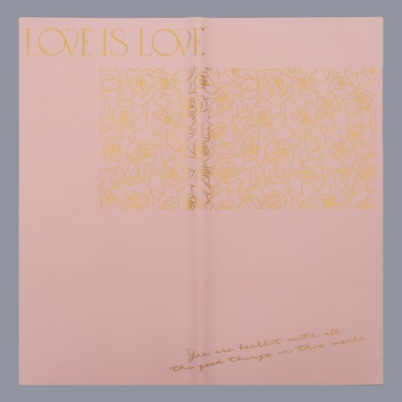 Film for flowers matte, "Love and Roses", 57x57cm, pink-2