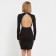 Women's dress with Minaku fringe: Partydress Black color, size 48