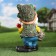 Garden figure "Dwarf with a basket of apples" 24x37cm