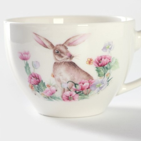 Tea couple Porcelain shares "Bunny", 2 items: a cup 250 ml, a saucer d = 15 cm, white color-3