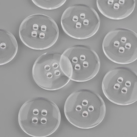A set of buttons, 4 punctures, d = 18 mm, 10 pcs, in a blister, the color is transparent-1