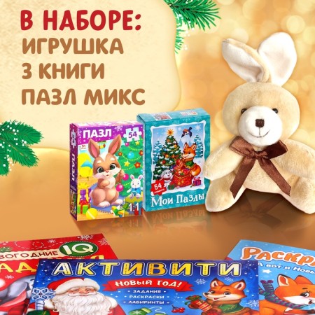 Gift set "Parcel from Santa Claus": Books + Toy Color Mix + Puzzle-1