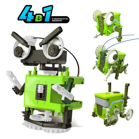 Designer "Quadroobot", 59 parts, 4 assembly options, works from batteries-1