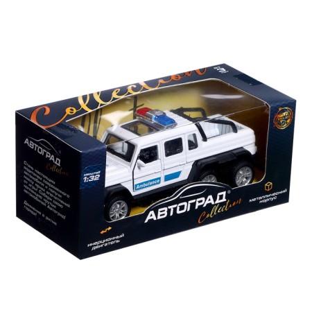 Metal machine "Jeep 6x6 of special services", 1:32, inertia, color white-4