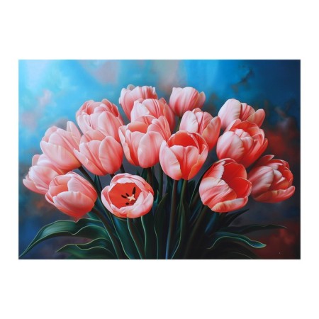 Picture on canvas "Bouquet of pink tulips" 50*70 cm