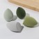 Makeup sponge, set - 4 pcs, increase when getting wet, green color
