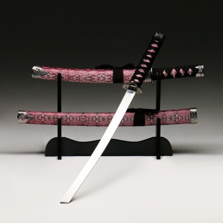 Suv. Product Katana 2V1 on a stand, scabbard to leatherette, snake Bordeaux 47/71cm