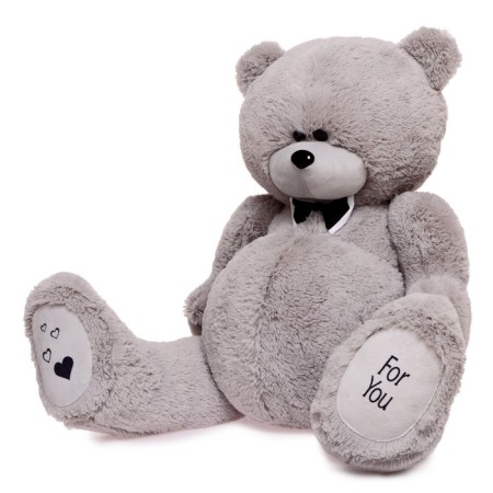 Soft toy "Bear Deddy", gray color, 130 cm-1