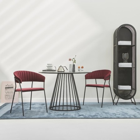 Stefany chair, 515 × 600 × 785 mm, velor, wine color-10