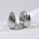 Earrings Metal "Ether" semicircle, color silver