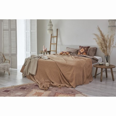 Bilateral veil of muslin color Essential ocher, size 180x250 cm-9