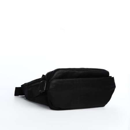 Bag on one shoulder with a zipper, 3 outer pockets, black color-1