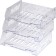 A set of horizontal paper trays with wide loading, City, 3 pcs., On metal rods, transparent