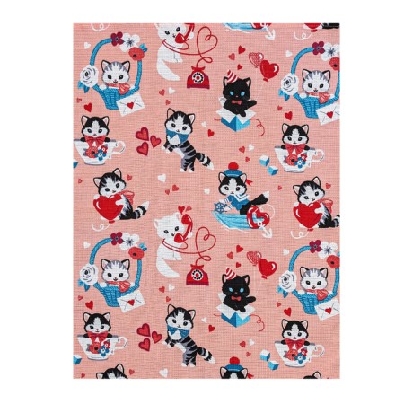 Waffle kitten pink 45x60 cm, 150 g/m, hl 100%