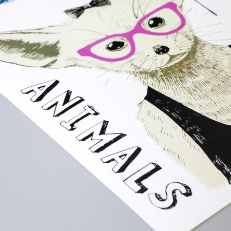 Interior plastic sticker "Animal hipsters" 60x90 cm-2