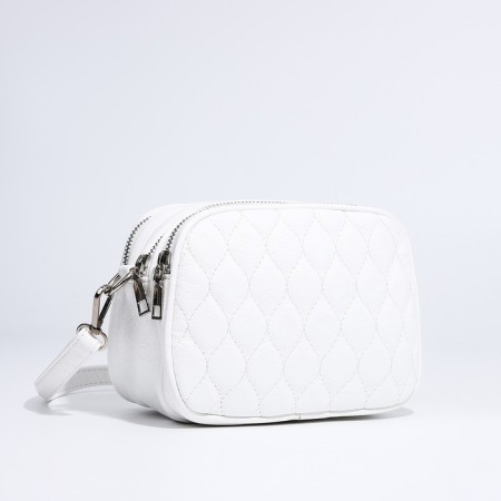 Bag Cross-Bodi with a zipper, white color-2