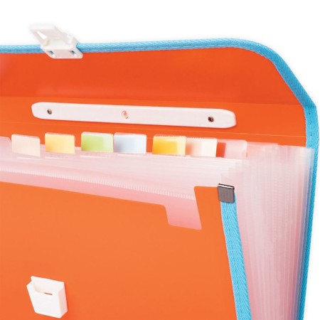 Plastic portfolio BRAUBERG Joy, A4 (330 x 245 x 35 mm), 13 departments, with edging, index labels, orange-2