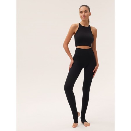 Female top in a rub on thin straps Mirey Top Crop, size 44-46, black color-1