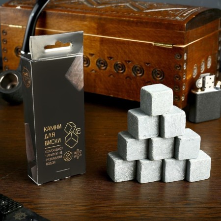 Whiskey stones "Whiskey Stones", natural steat, 10 pcs-1